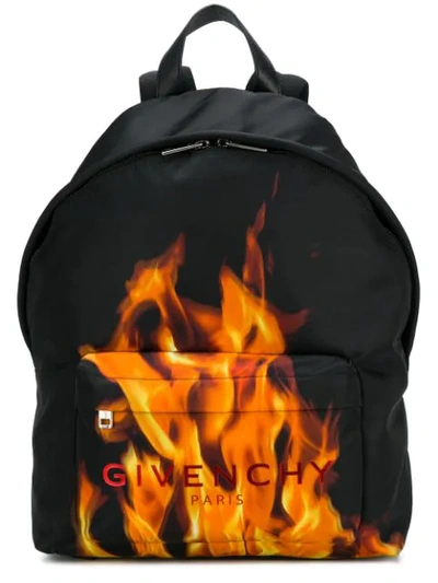 Shop Givenchy Flame Logo Backpack In Black