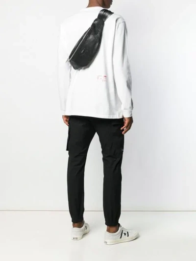 Shop Amiri Flannel Belt Bag In Black