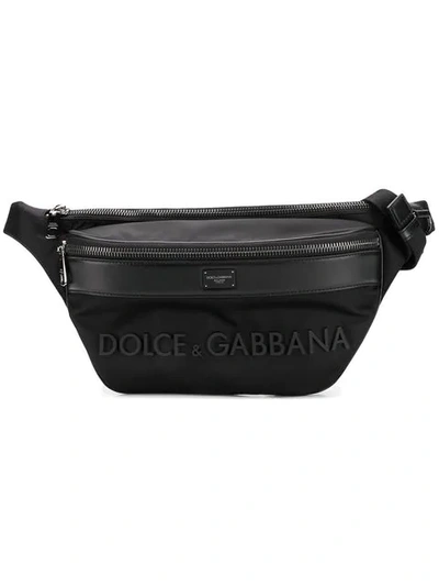 Shop Dolce & Gabbana Leather Trim Sling Bag In Black