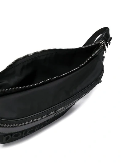 Shop Dolce & Gabbana Leather Trim Sling Bag In Black