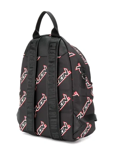 Shop Philipp Plein All-over Logo Backpack In Black
