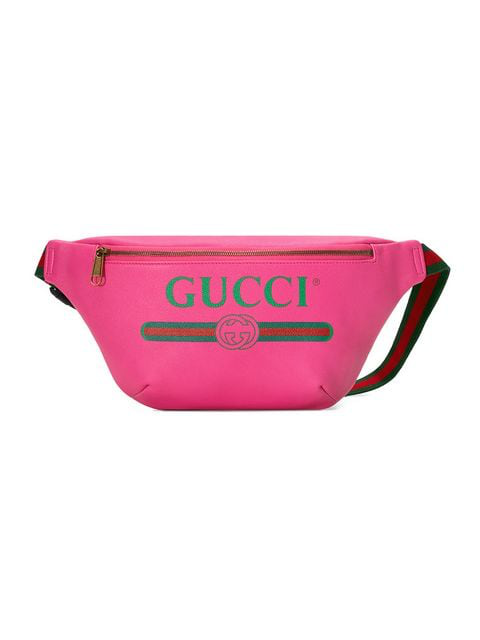 Gucci Pink Leather Logo Fanny Pack 