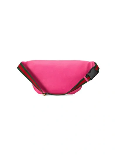 Shop Gucci Print Leather Belt Bag In Pink