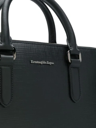 Shop Ermenegildo Zegna Logo Plaque Laptop Bag In Ner Black