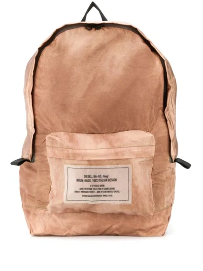 Shop Diesel Denim Packable Backpack In Brown