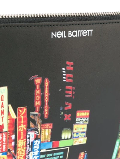 Shop Neil Barrett Landscape Print Clutch In Black