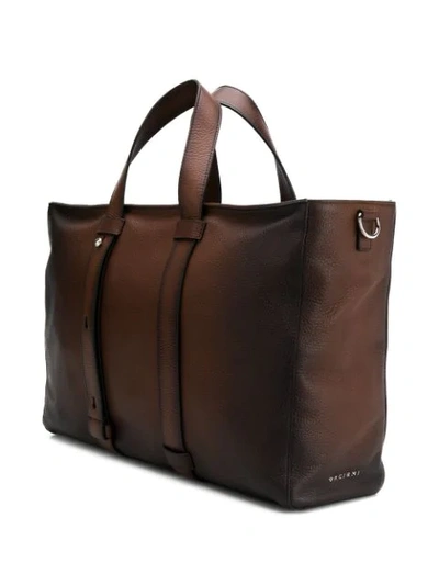 Shop Orciani Top Zip Tote In Brown