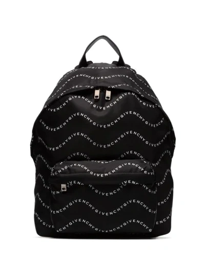 Shop Givenchy Wave Logo-printed Backpack In Black