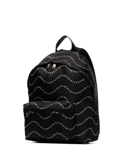 Shop Givenchy Wave Logo-printed Backpack In Black