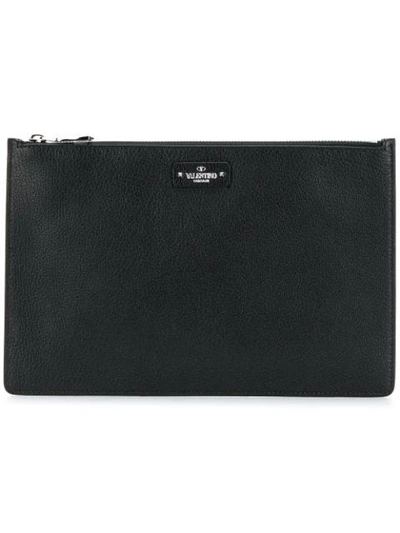 Shop Valentino Garavani Rockstud Clutch Bag - Black