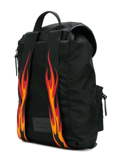 Shop Givenchy Retro Logo Flames Backpack In Black