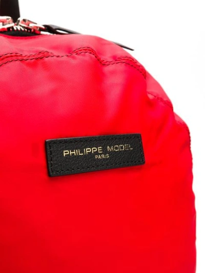 Shop Philippe Model Logo Patch Backpack In Red