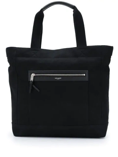 Shop Saint Laurent City Tote Bag In 1000   Nero