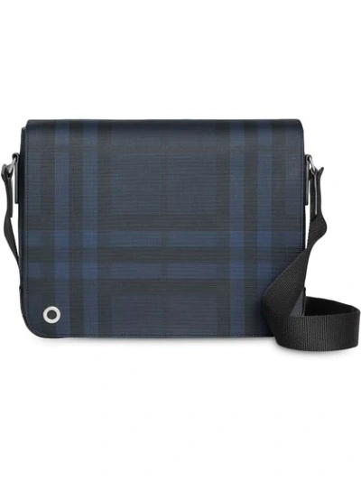 Shop Burberry Small London Check Satchel In Blue