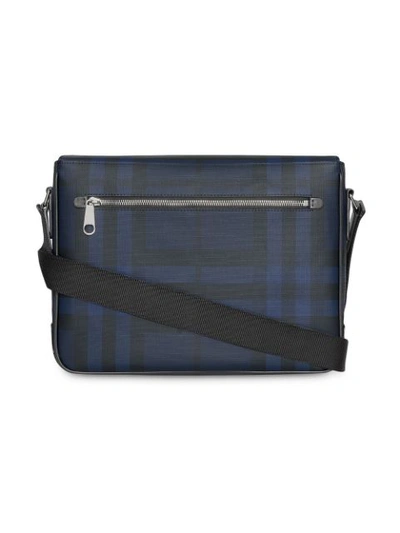 Shop Burberry Small London Check Satchel In Blue