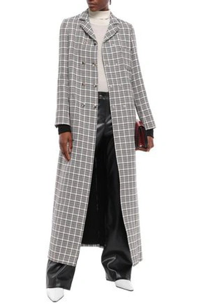 Shop Giambattista Valli Checked Wool And Cotton-blend Coat In Off-white