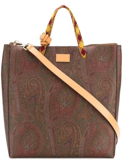 Shop Etro Paisley Print Tote - Brown