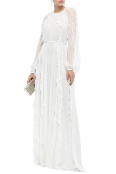 Shop Giambattista Valli Woman Ruffled Silk-georgette Maxi Dress White