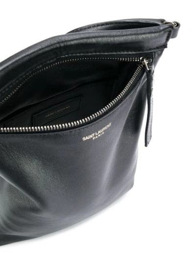 Shop Saint Laurent Flat Crossbody Bag In Black