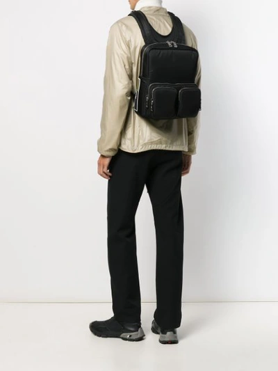 Shop Prada Utility Pocket Backpack In Black