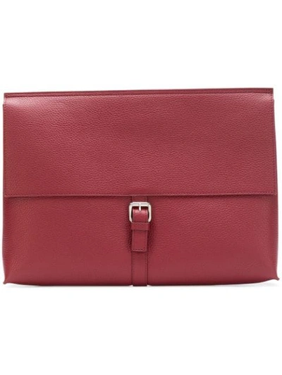 Shop Orciani Wide Flap Clutch In Pink