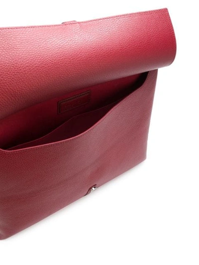Shop Orciani Wide Flap Clutch In Pink