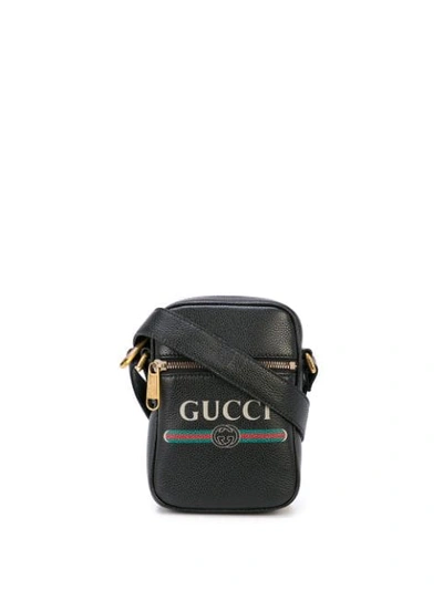 Shop Gucci Logo Shoulder Bag In Black