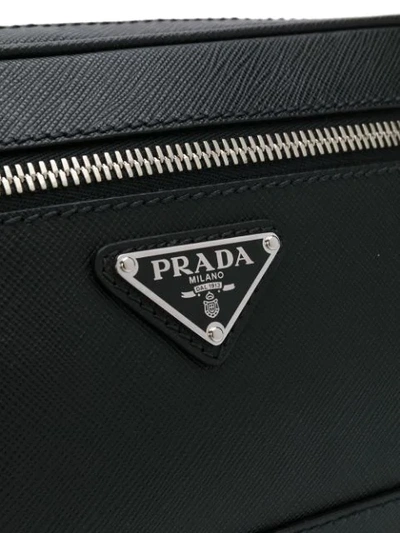 Shop Prada Logo Belt Bag In Black