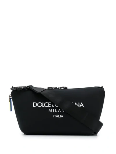 Shop Dolce & Gabbana Palermo Bag With Printed Logo In Black