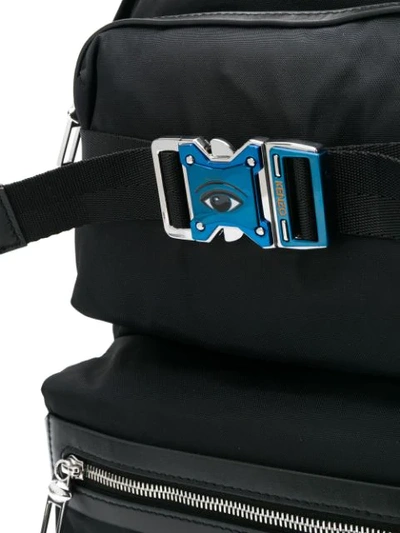 Shop Kenzo Link Leather-trimmed Backpack In Black