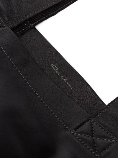 RICK OWENS BLACK BORSA IN PELLE LEATHER SHOPPER - 棕色