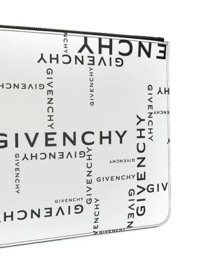 Shop Givenchy Logo Printed Pouch In Black ,white