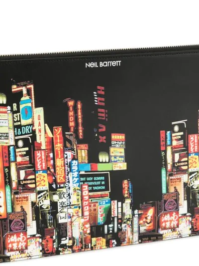 Shop Neil Barrett Shinjuku Clutch Bag In 1874 - Blk/multicolor