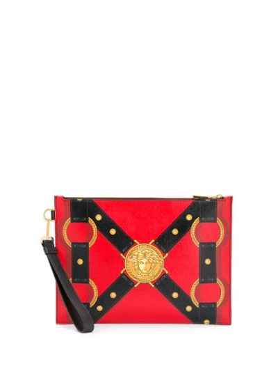 Shop Versace Bondage Large Pouch In Red