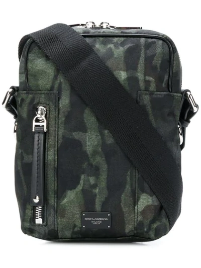 Shop Dolce & Gabbana Camouflage Shoulder Bag In Green