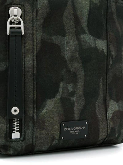 Shop Dolce & Gabbana Camouflage Shoulder Bag In Green