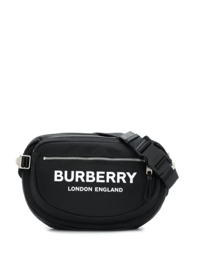 Shop Burberry Logo Print Belt Bag In Black