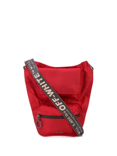 Shop Off-white Industrial Strap Shoulder Bag In 2000 Red