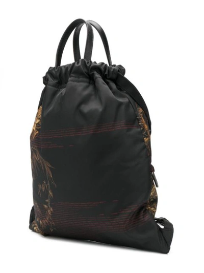 Shop Etro Printed Backpack In Black