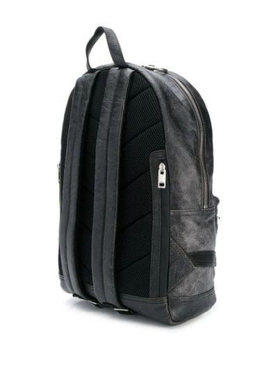 Shop Diesel Vintage Leather Backpack In H1532 Black