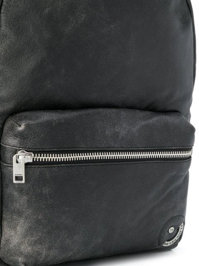 Shop Diesel Vintage Leather Backpack In H1532 Black
