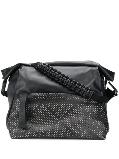 Shop Bottega Veneta Perforated Paper Shoulder Bag In Black