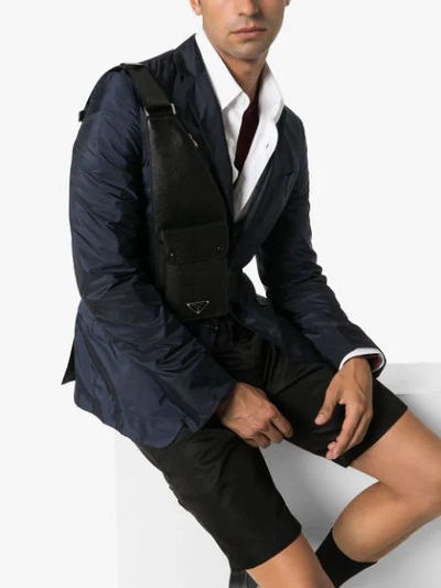 Shop Prada Saffiano Cross-body Bag In Black