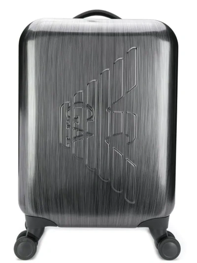 Shop Emporio Armani Branded Suitcase In Grey