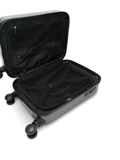 Shop Emporio Armani Branded Suitcase In Grey