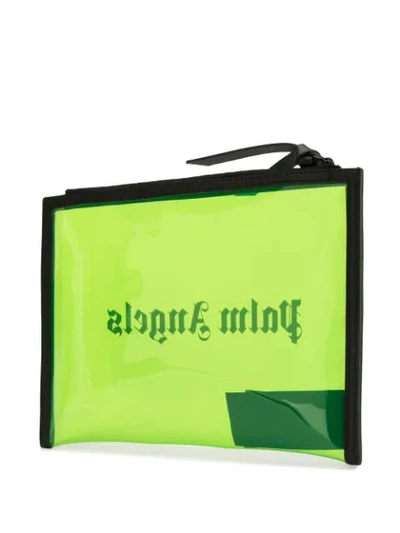 Shop Palm Angels Logo-print Pouch In Green