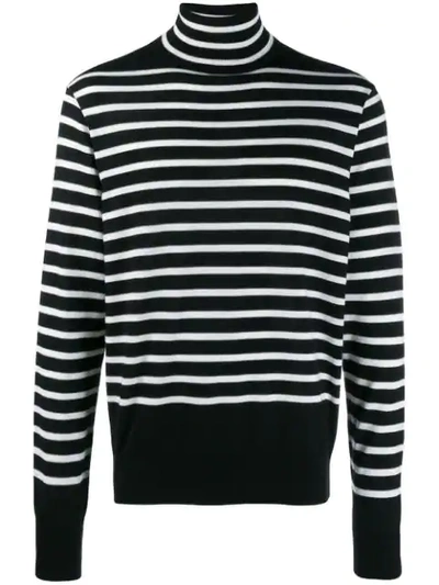 Shop Takahiromiyashita The Soloist Striped Knit Jumper In Black