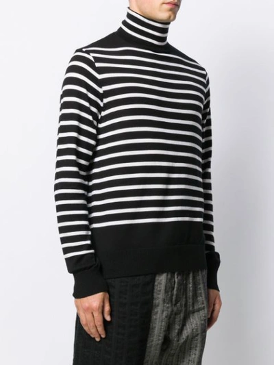 Shop Takahiromiyashita The Soloist Striped Knit Jumper In Black