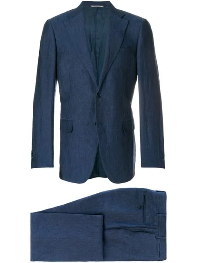 Shop Canali Two Piece Suit In Blue