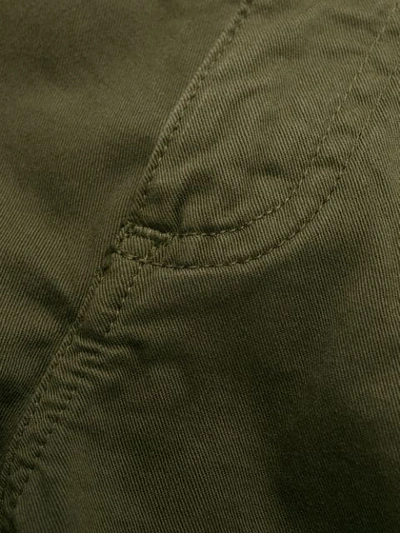 Shop Kenzo Zipped Chino Trousers In Green